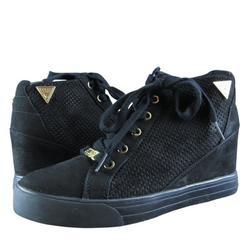 GUESS Women's WGLinked2 Ankle Boots‎ Black Textile Size 10M Gently Used 2025